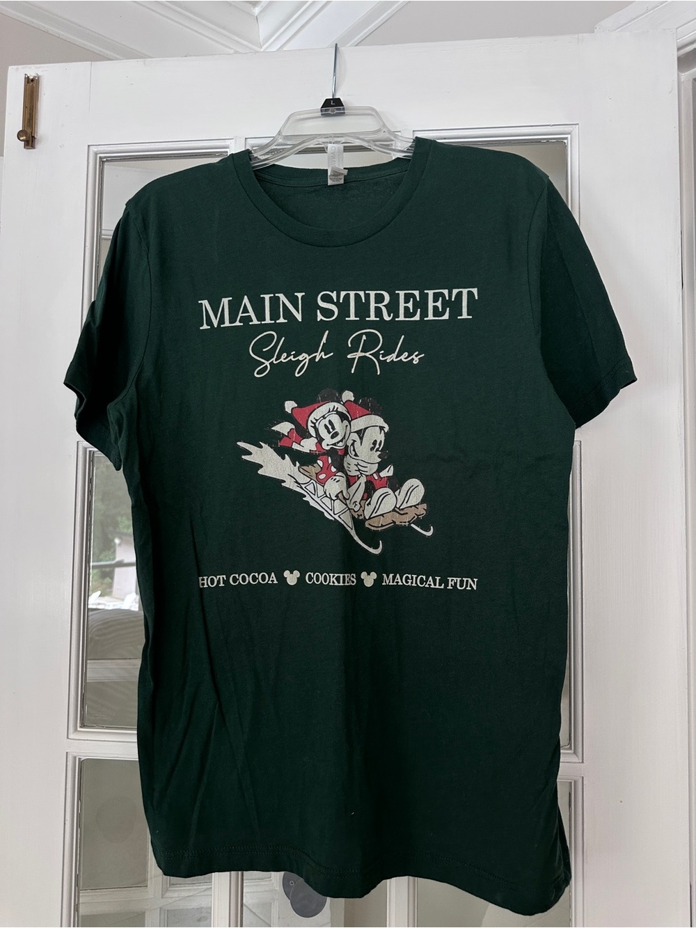 Bella Canvas Dark Green Main Street Sleigh Rides Graphic Tee